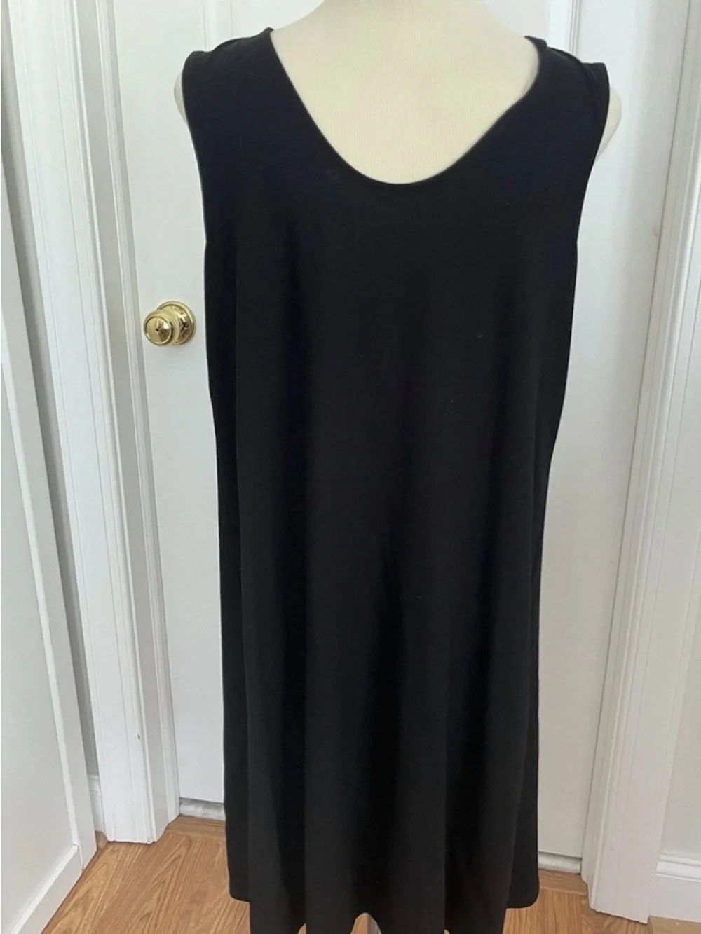 J. Crew Black Ribbed Sleeveless Knit Shift Dress